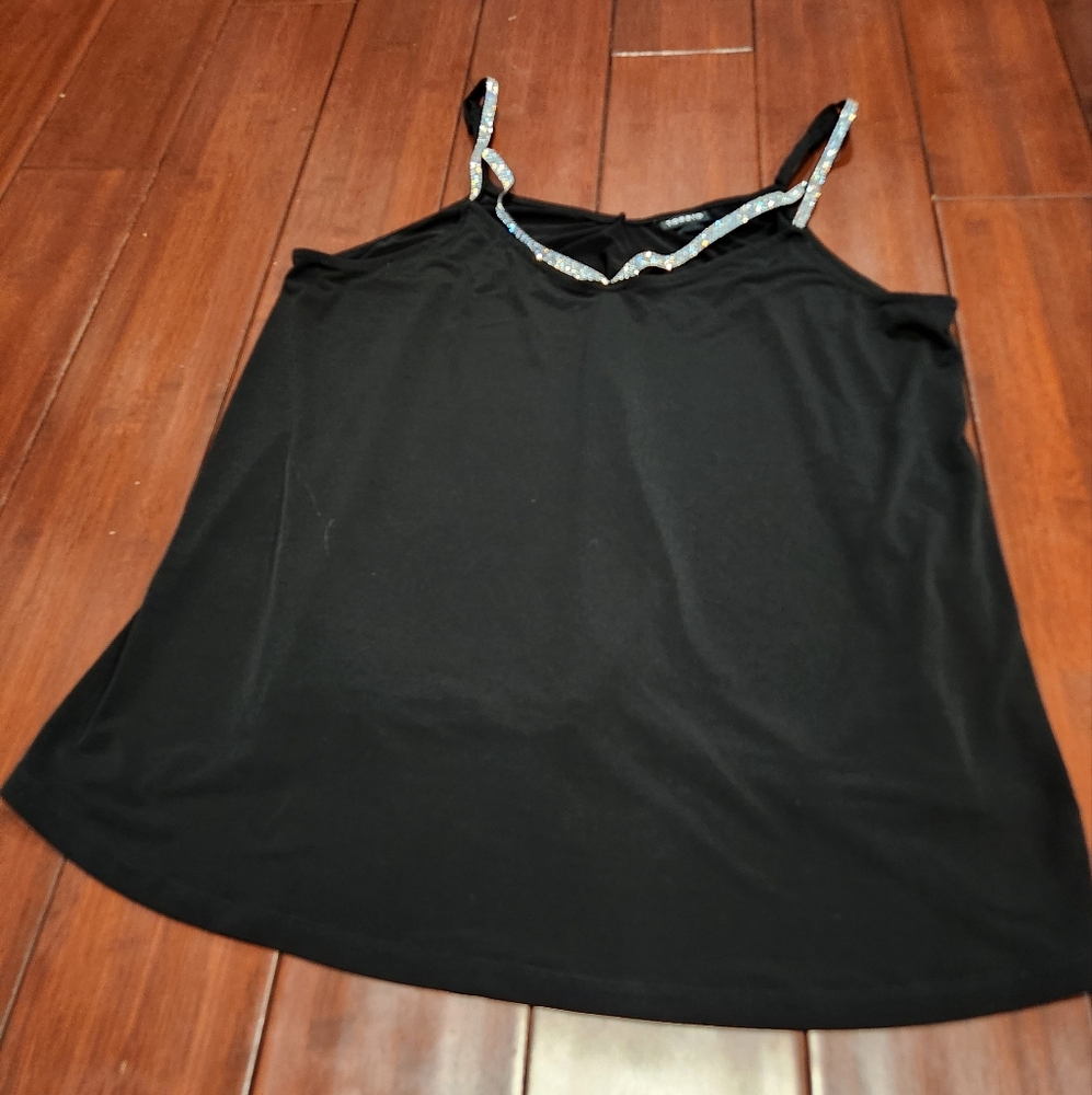 Black Tank With Sparkly Neckline